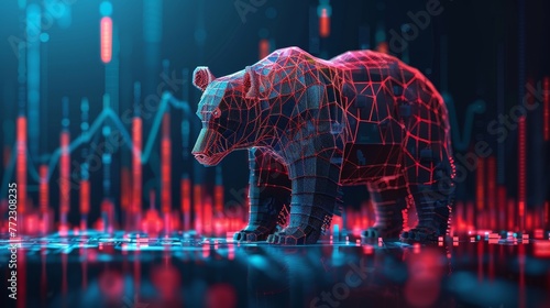 Bear market, Business and finance, Technology, futuristic background