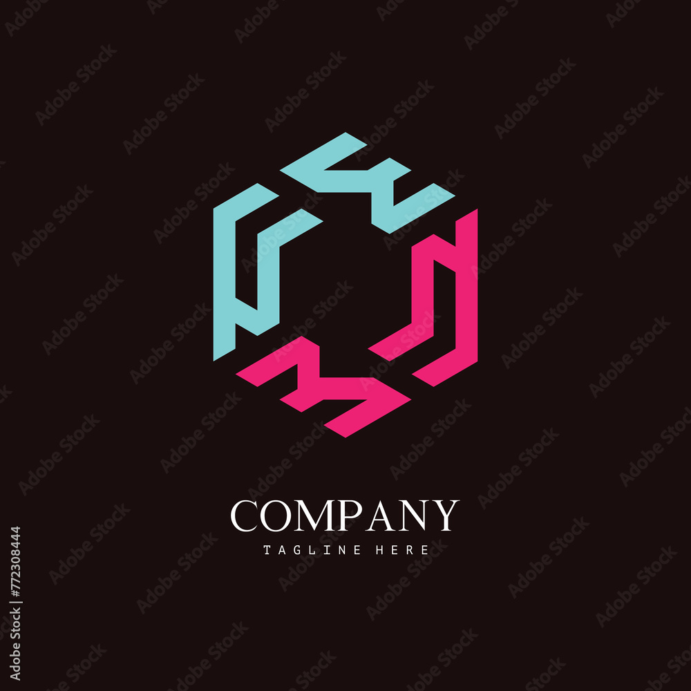 A unique, hexagon-shaped monogram logo with the initial letter M and N. Suitable for various businesses. A unique, hexagon-shaped monogram logo with the initial letter M and N. Suitable for various businesses.