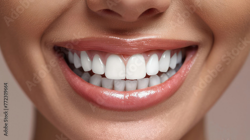 Close Up of Womans Smile With White Teeth