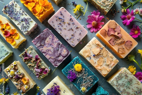Artisanal Handmade Soap Collection, colors variety