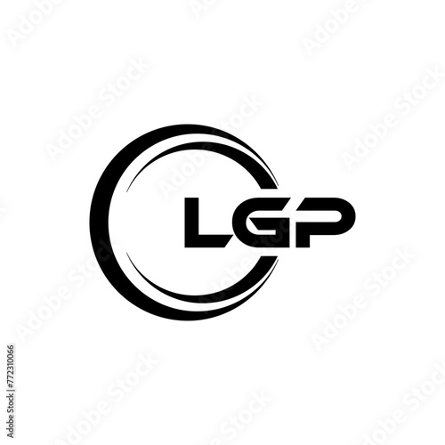 LGP letter logo design in illustration. Vector logo, calligraphy designs for logo, Poster, Invitation, etc. photo