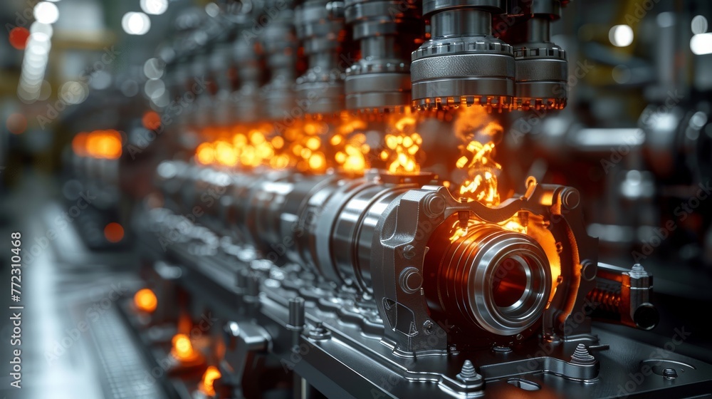 Fototapeta premium Close-up on a diesel engines heart