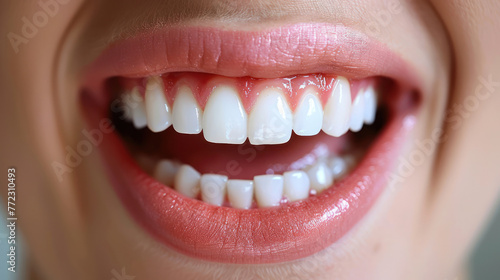 Close-Up of Persons Mouth With White Teeth