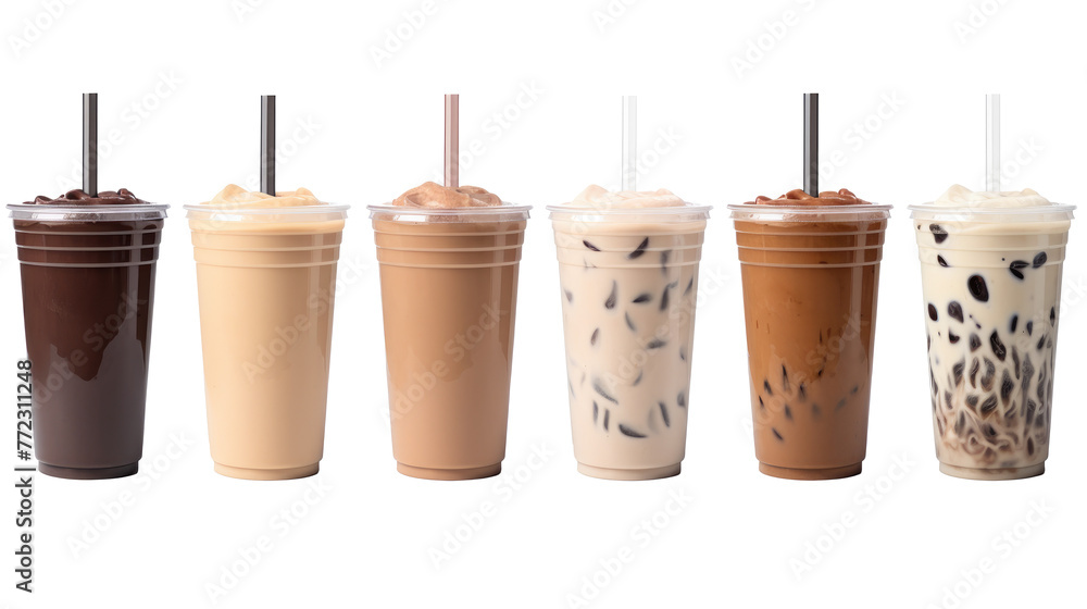 Mocha coffee ice cream milk shake on white isolated on clear png background and transparent background. food drink and dessert concept for cafe and restaurent, AI generative. Mocha coffee ice cream milk shake on white isolated on clear png background and transparent background. food drink and dessert concept for cafe and restaurent, AI generative.