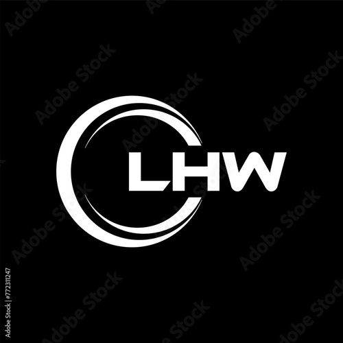 LHW letter logo design in illustration. Vector logo, calligraphy designs for logo, Poster, Invitation, etc.