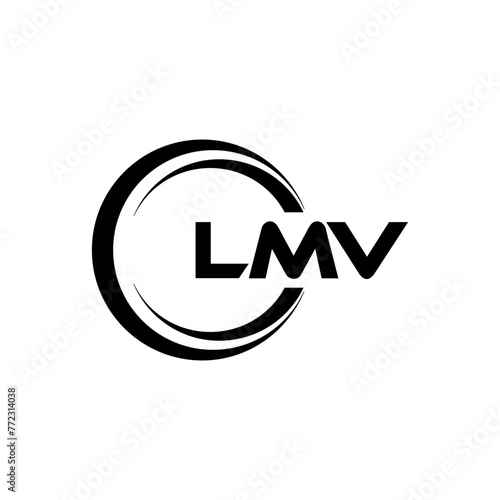 LMV letter logo design in illustration. Vector logo, calligraphy designs for logo, Poster, Invitation, etc. photo