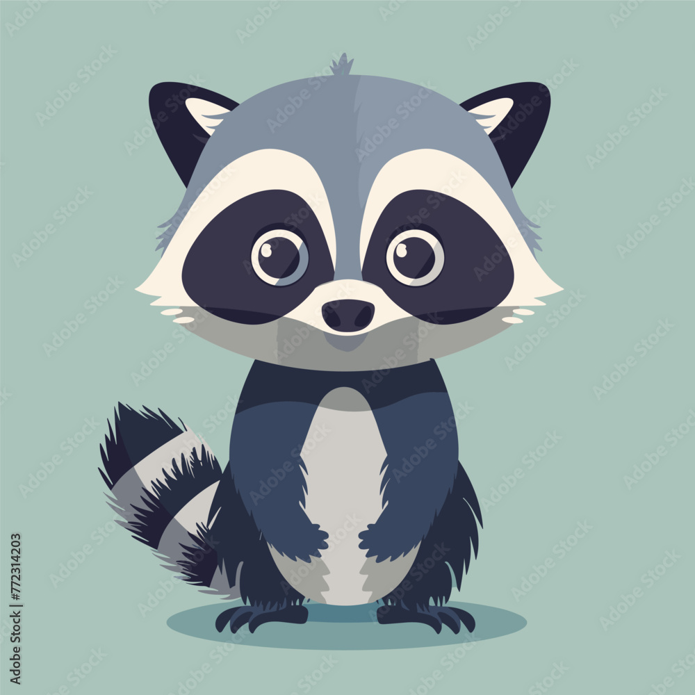 Cute raccoon. Vector illustration of a cartoon raccoon