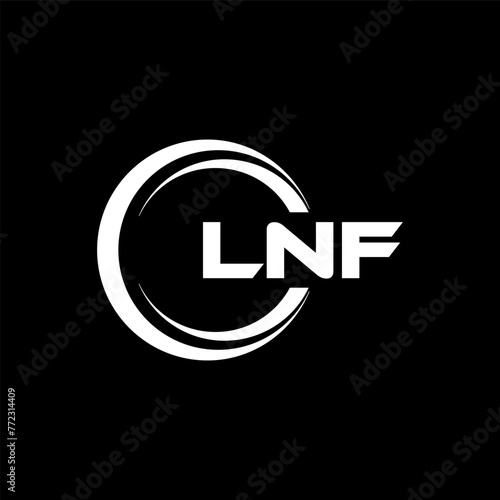 LNF letter logo design in illustration. Vector logo, calligraphy designs for logo, Poster, Invitation, etc.