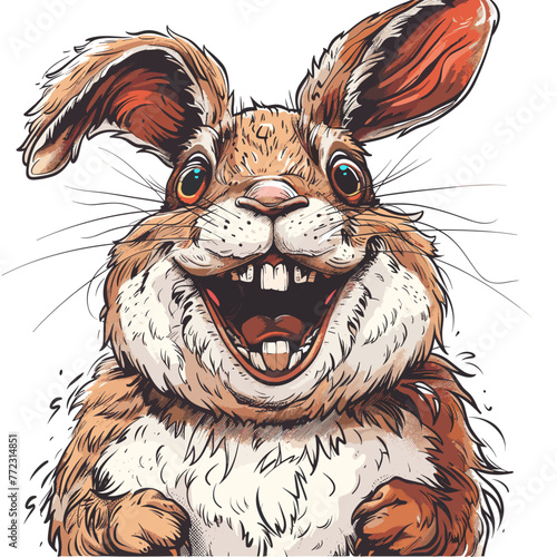 Cute cartoon rabbit. Vector illustration of a funny hare