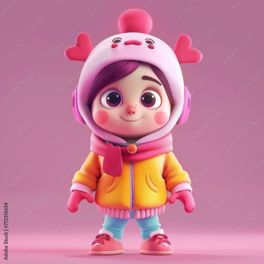 Obraz premium 3D cartoon love girl character shape cupid 