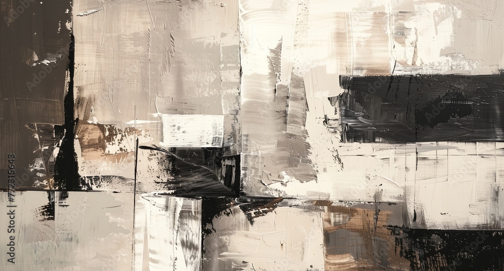 Obraz premium a painting of black and white squares on a wal