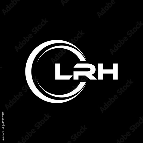 LRH letter logo design in illustration. Vector logo, calligraphy designs for logo, Poster, Invitation, etc. photo