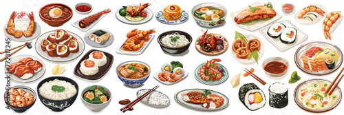 Set of asian traditional dishes. Japanese cuisine 