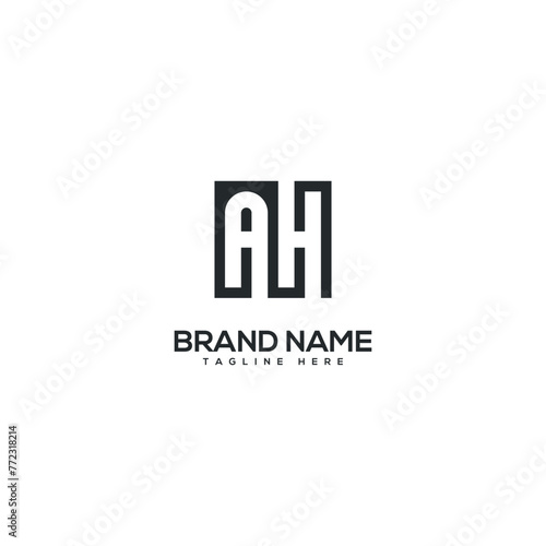 Alphabet letter AH HA logo design vector elements. Initials monogram icon.