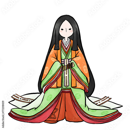 十二単の女性（赤）