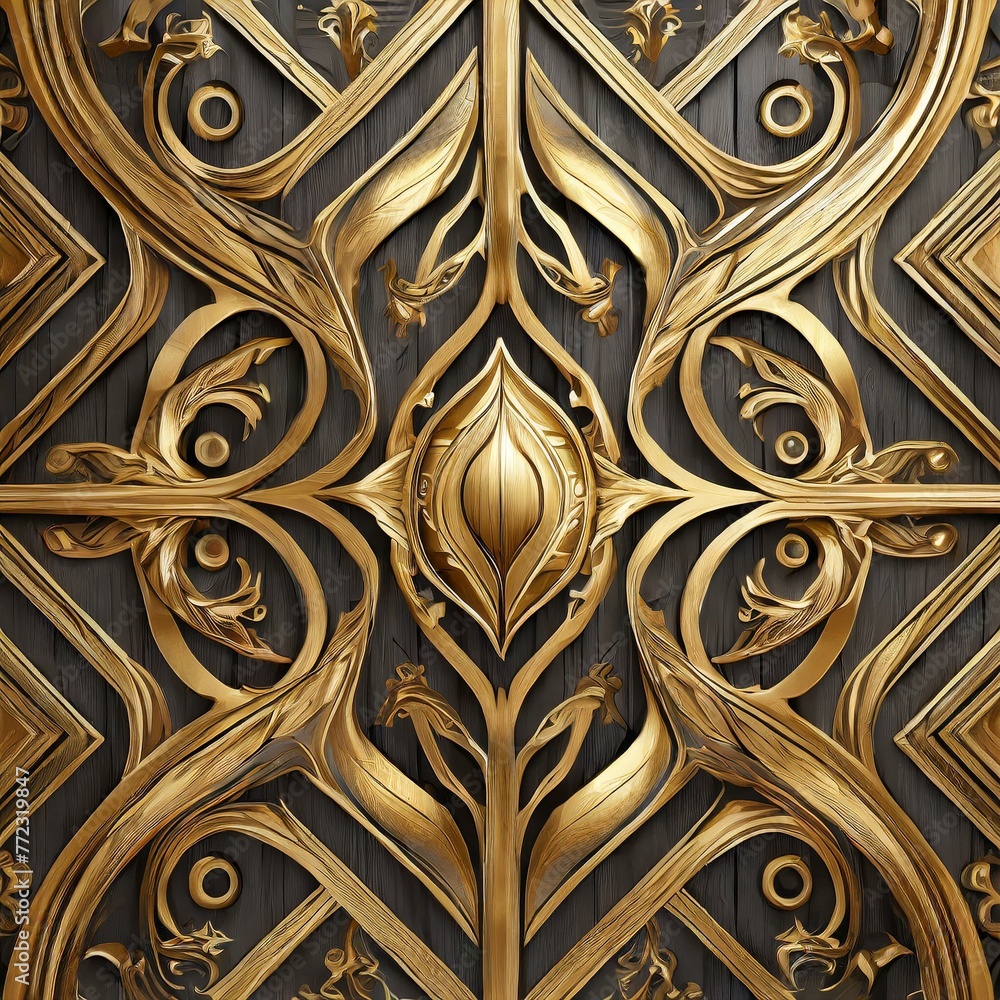 a series of luxurious wood panel design concepts infused with gold accents, aimed at elevating interior spaces with opulence and sophistication. Explore intricate patterns, ornate carvings, and gilded a series of luxurious wood panel design concepts infused with gold accents, aimed at elevating interior spaces with opulence and sophistication. Explore intricate patterns, ornate carvings, and gilded