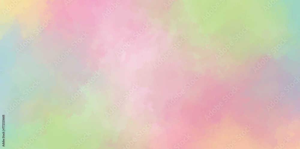 Abstract waterlcolor background. colorful sky with clouds. Soft, pastel color clouds . picture painting illustration design.