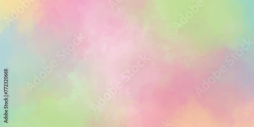 Abstract waterlcolor background. colorful sky with clouds. Soft, pastel color clouds . picture painting illustration design.