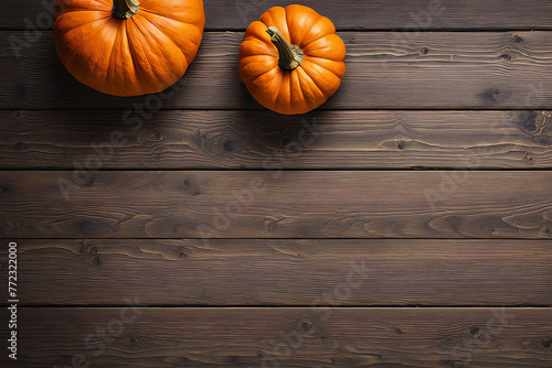 Pumpkins are placed on the table