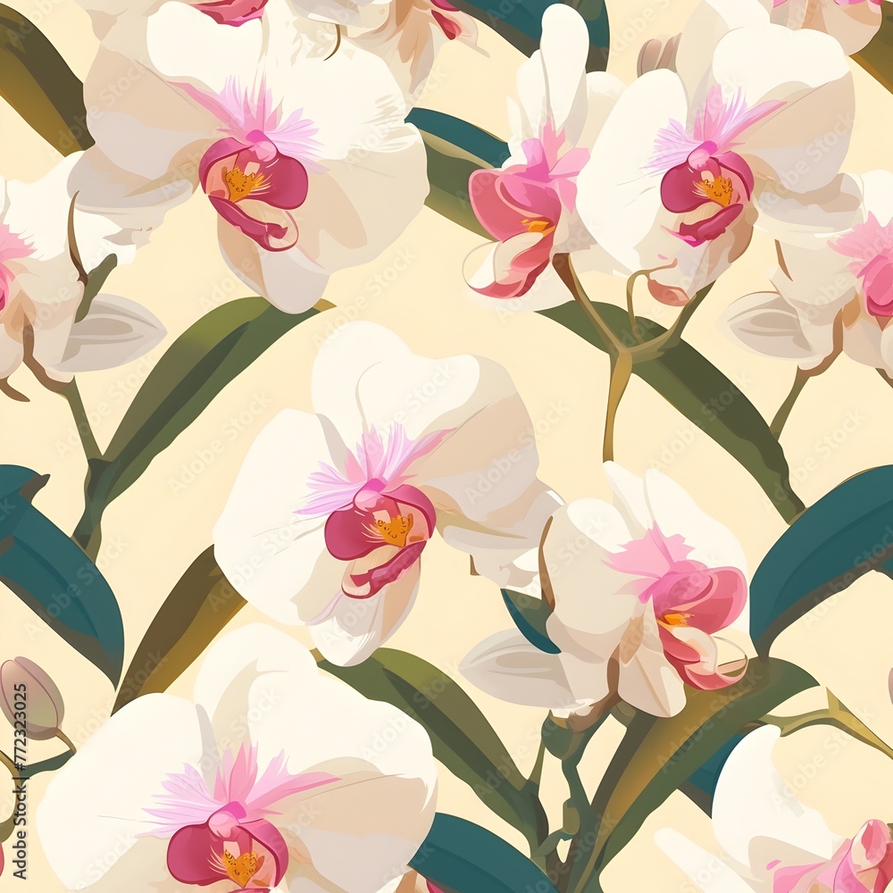 Fototapeta premium Exotic Orchid Blossom A Vibrant Display of Natures Masterpiece