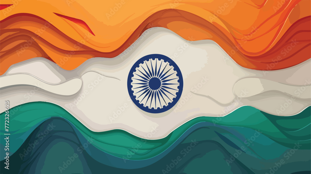 India flag vector illustration colors and proportio - obrazy, fototapety, plakaty 