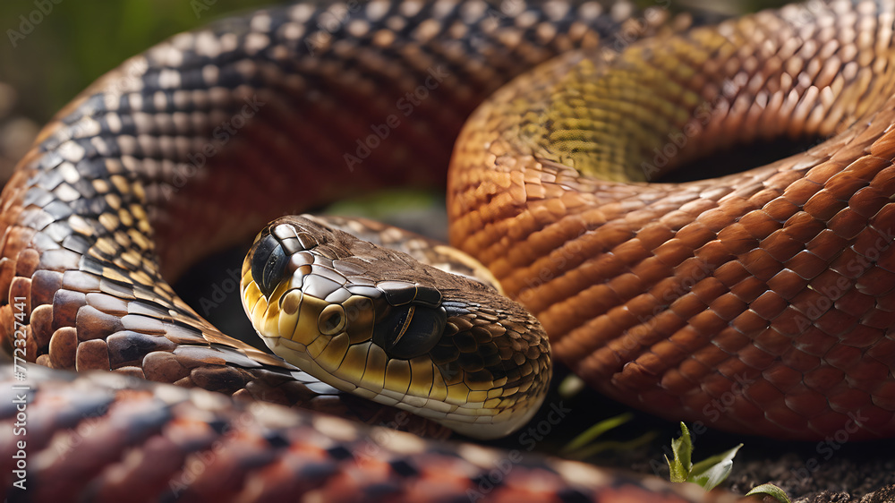 close up of a python