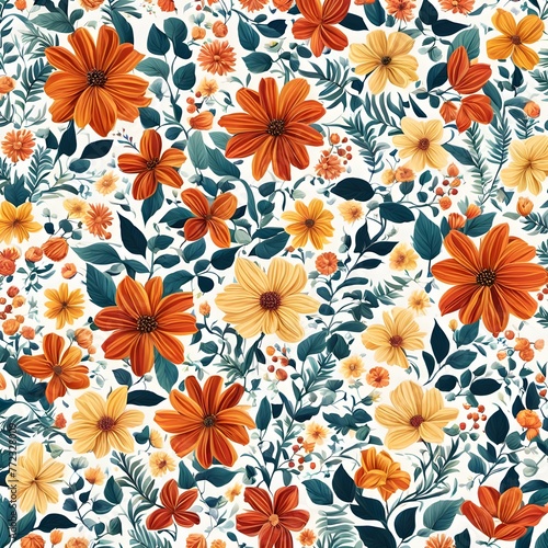 Wallpaper Mural Seamless Floral Pattern, Seamless Colorful Floral Background  Torontodigital.ca
