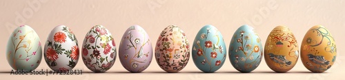 Colorful Easter Eggs with Unique Designs