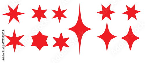 Gold Star collection. Stars icon collection. Star icon set. Rating star signs collection in flat style
