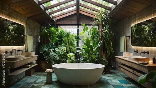 a sustainable bathroom space that prioritizes environmental responsibility.