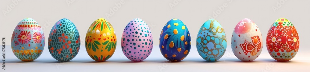 Colorful Easter Eggs with Unique Designs Colorful Easter Eggs with Unique Designs