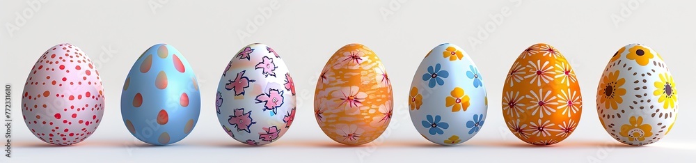 Colorful Easter Eggs with Unique Designs Colorful Easter Eggs with Unique Designs