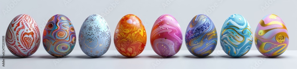 Colorful Easter Eggs with Unique Designs Colorful Easter Eggs with Unique Designs