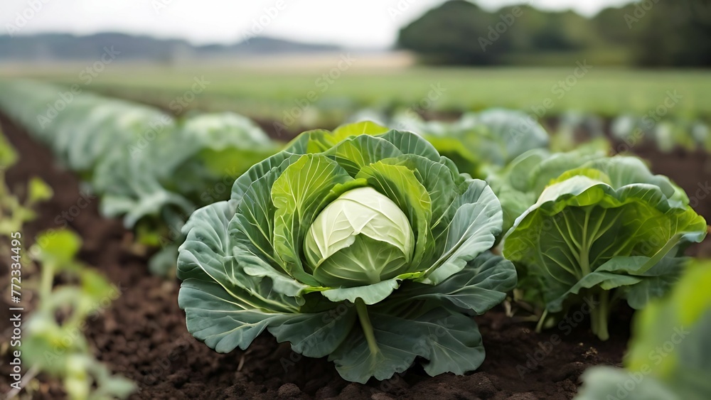 Close up of a cabbage on the farm Close up of a cabbage on the farm