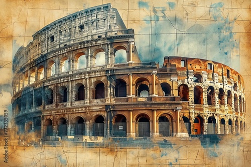 Great Roman Empire architecture archeological historical illustration