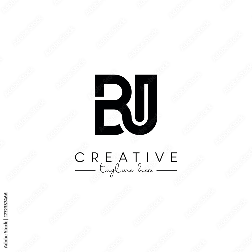 Creative unique letter BU UB initial based stylish artistic logo design Creative unique letter BU UB initial based stylish artistic logo design