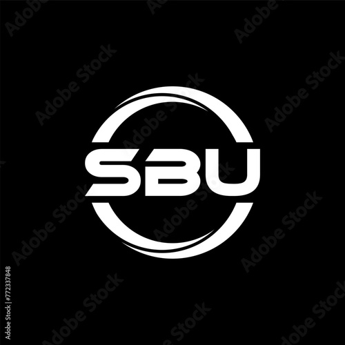 SBU letter logo design in illustration. Vector logo, calligraphy designs for logo, Poster, Invitation, etc. photo