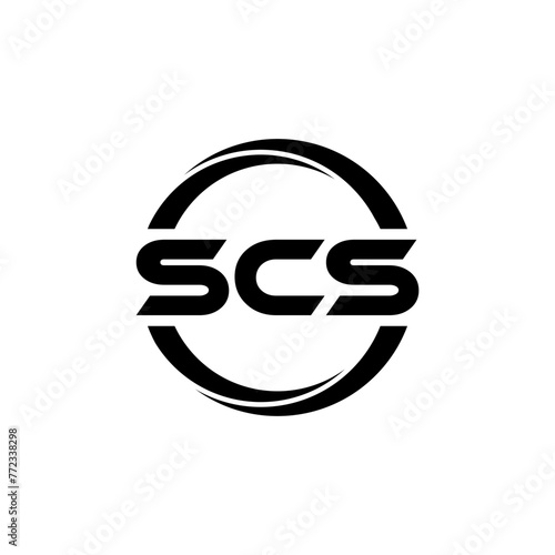 SCS letter logo design in illustration. Vector logo, calligraphy designs for logo, Poster, Invitation, etc. photo