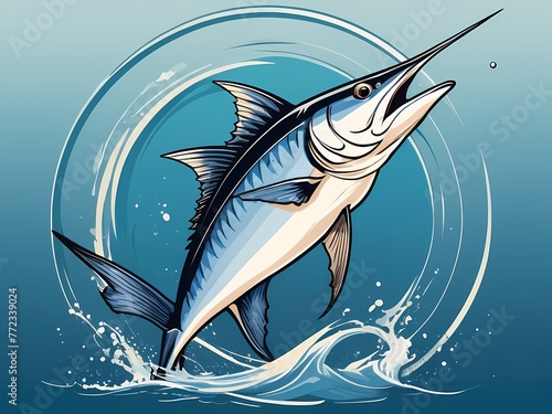 marlin fish logo for fishing club photo