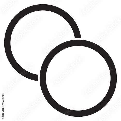 Intersecting, overlapping circles, rings element. Vector illustration, EPS 10
