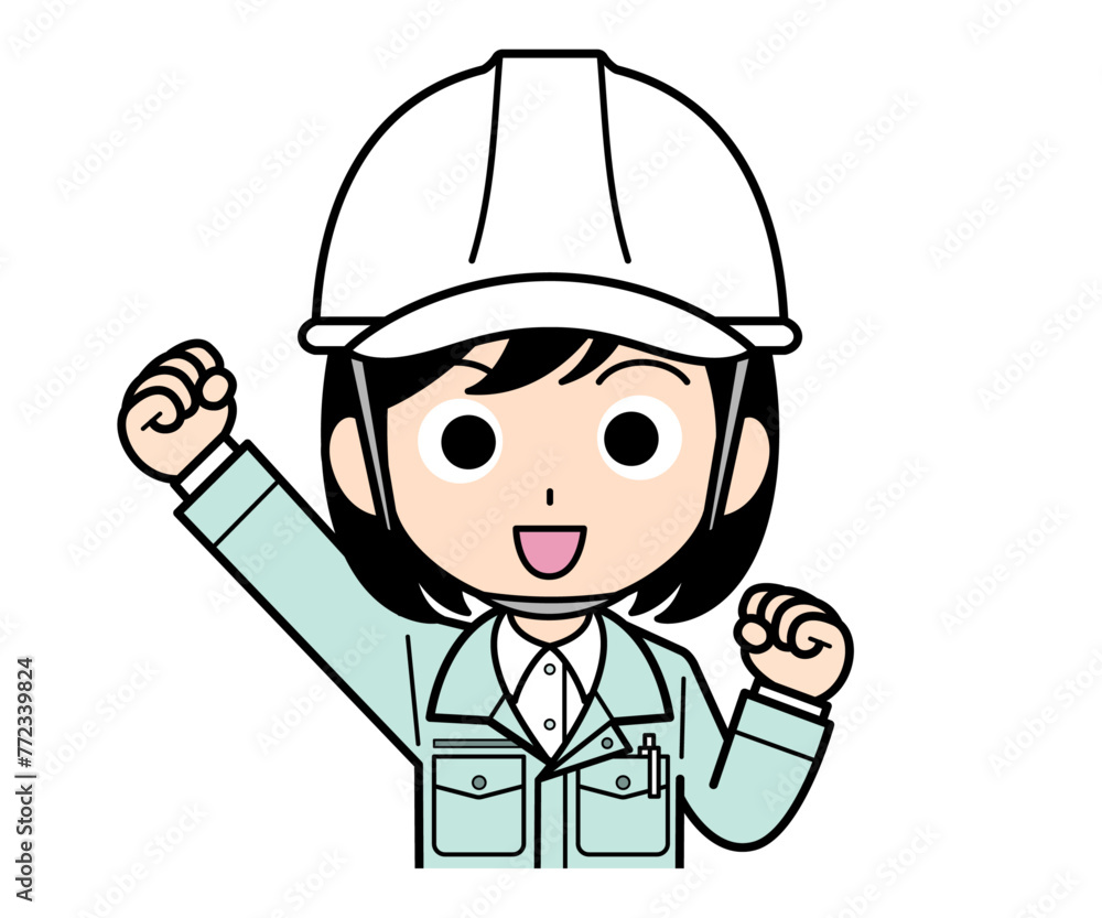 元気な現場監督の女性 元気な現場監督の女性
