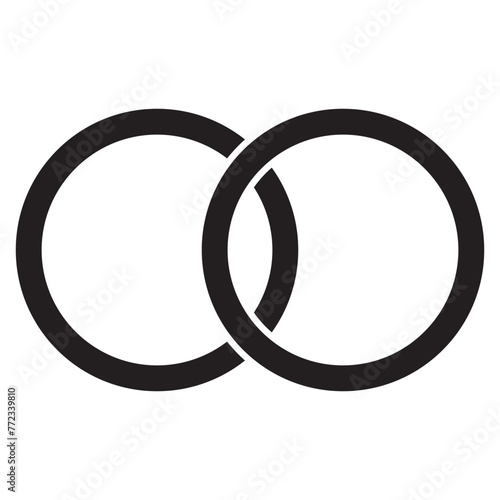 Intersecting, overlapping circles, rings element. Vector illustration, EPS 10