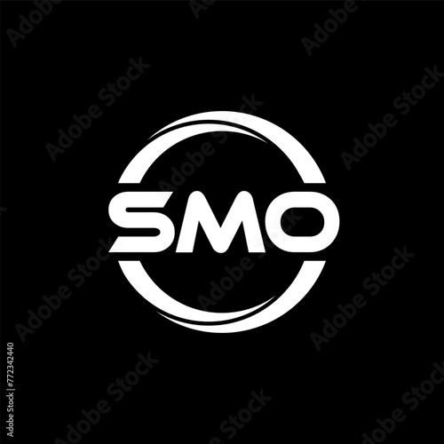 SMO letter logo design in illustration. Vector logo, calligraphy designs for logo, Poster, Invitation, etc.