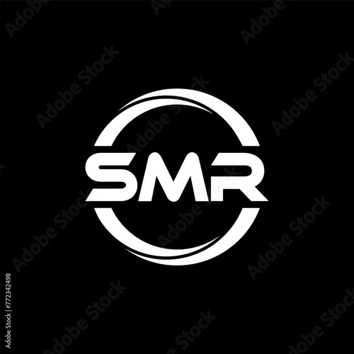 SMR letter logo design in illustration. Vector logo, calligraphy designs for logo, Poster, Invitation, etc. photo