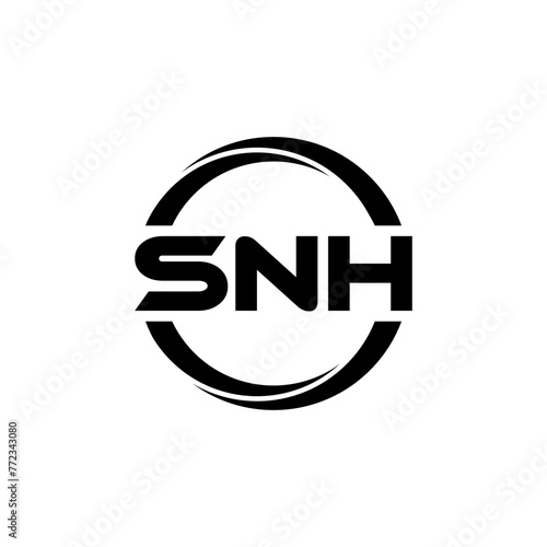 SNH letter logo design in illustration. Vector logo, calligraphy designs for logo, Poster, Invitation, etc. photo