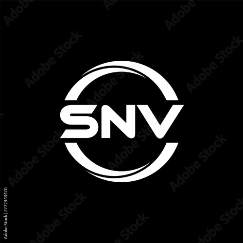 SNV letter logo design in illustration. Vector logo, calligraphy designs for logo, Poster, Invitation, etc. photo