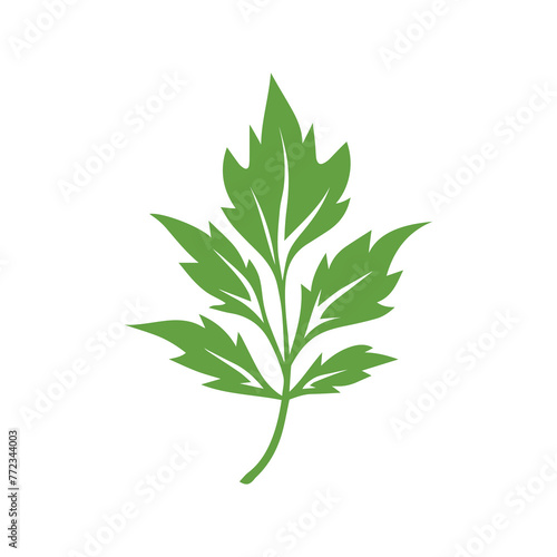 Green Leaf icon shape fresh flat vector design.