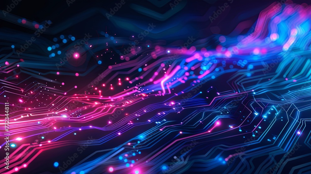 A dynamic background of flowing digital lines and glowing particles, creating a sense of motion and futuristic feel for digital art projects. A dynamic background of flowing digital lines and glowing particles, creating a sense of motion and futuristic feel for digital art projects.