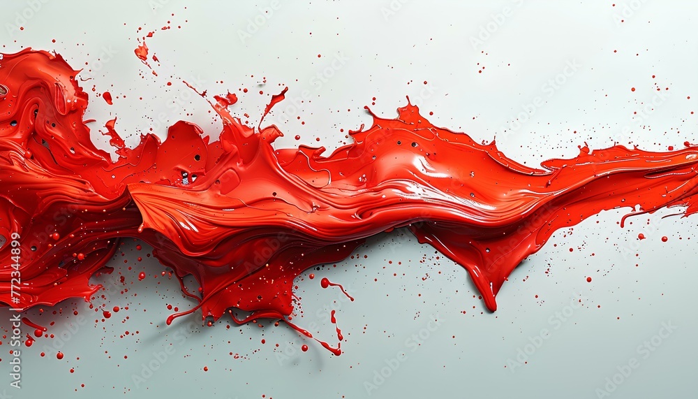 Red paint splash on white background top view. Red paint explosion all over white background flat lay. Red color splatter Red paint splash on white background top view. Red paint explosion all over white background flat lay. Red color splatter