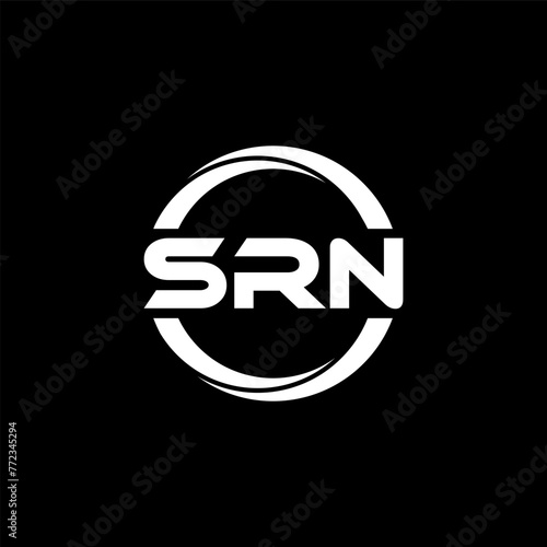 SRN letter logo design in illustration. Vector logo, calligraphy designs for logo, Poster, Invitation, etc.